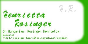 henrietta rosinger business card